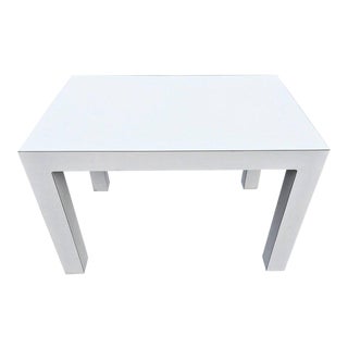 White Mid-Century Parsons Table For Sale