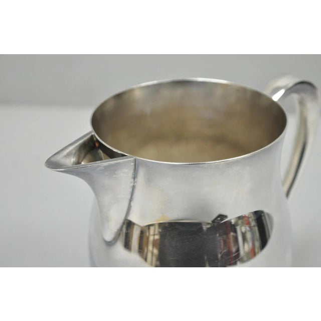 Victorian Vintage Bristol Silverplate by Poole B54 Silver Plated Bulbous Water Pitcher For Sale - Image 3 of 9