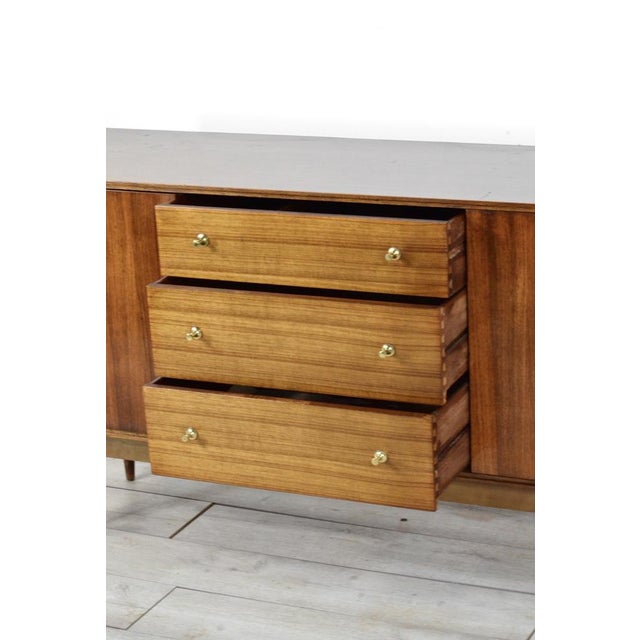 Mid-Century Modern Mid-Century British Walnut and Brass Sideboard from Wrighton, 1960s For Sale - Image 3 of 9