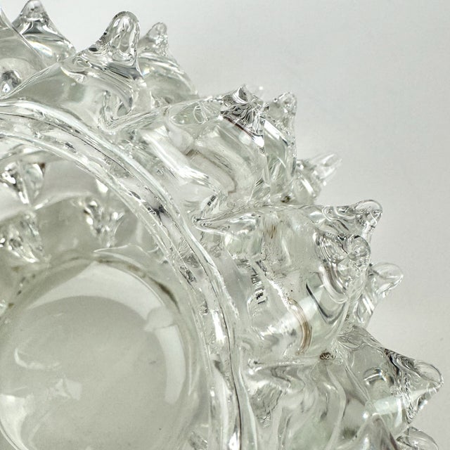 Rostrato and Clear Murano Glass Jewellery Bowl attributed to Ercole Barovier for Barovier & Toso, Italy, 1940s For Sale - Image 4 of 11