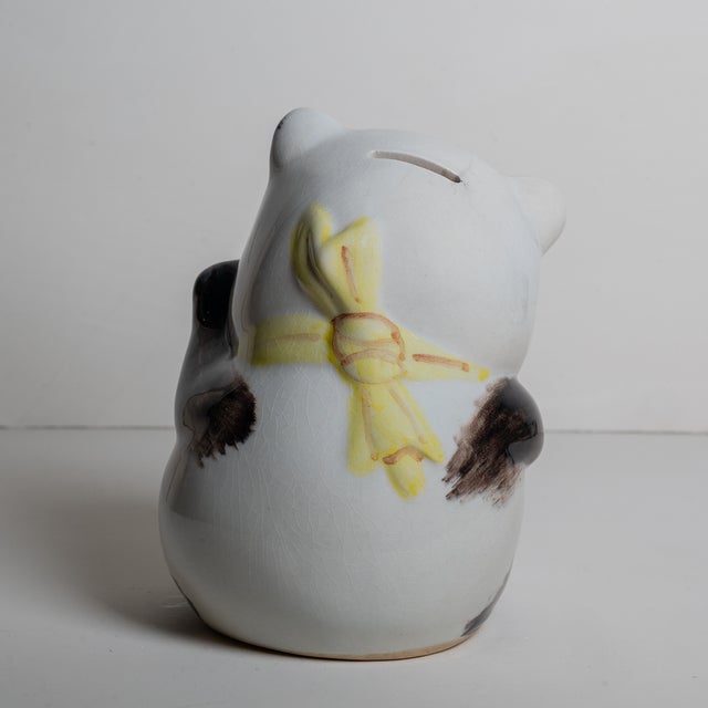 Asian Ceramic Panda Bear Piggy-Bank For Sale - Image 3 of 4