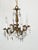 Brass Antique 4 Arm 4 Light Glowing Graceful Brass Cut Lead Glass Crystal Chandelier For Sale - Image 8 of 13