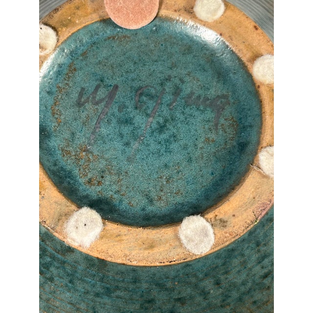 Rare Masuo Ojima Massive Studio Pottery Ceramic Bowl Japanese-American 15.5”d For Sale - Image 9 of 10