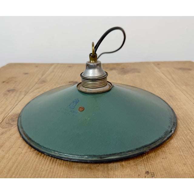 Industrial Green Enamel Light, 1950s For Sale - Image 15 of 18