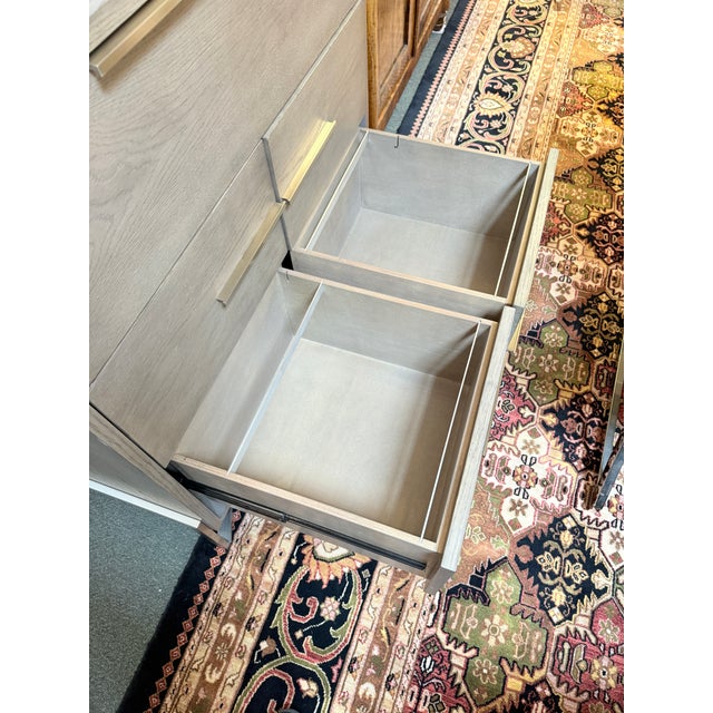 Charlie Zagaroli for Crate & Barrel Covert Grey Secretary Desk + File Cabinet For Sale - Image 9 of 12