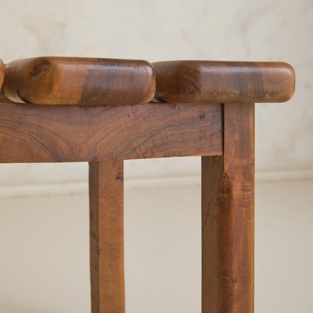 French Brutalist Olive Wood Coffee Table, 1960s For Sale - Image 9 of 11