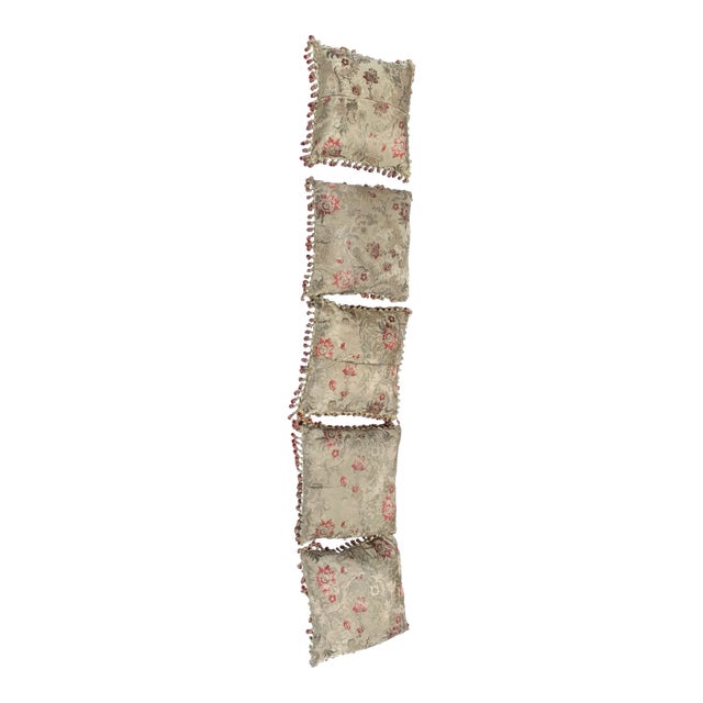 Vintage Floral Classical Pillows- Set of 5 For Sale