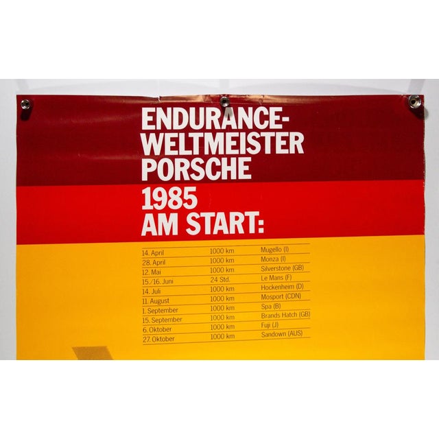 Paper Endurance World Champion Original Porsche Poster by Gruppe C, 1985 For Sale - Image 7 of 8