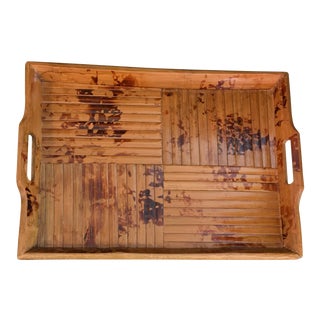 Vintage Split Reed Serving Tray For Sale