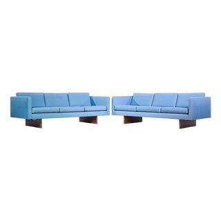 Jens Risom Mid Century Walnut Sofa - Pair For Sale