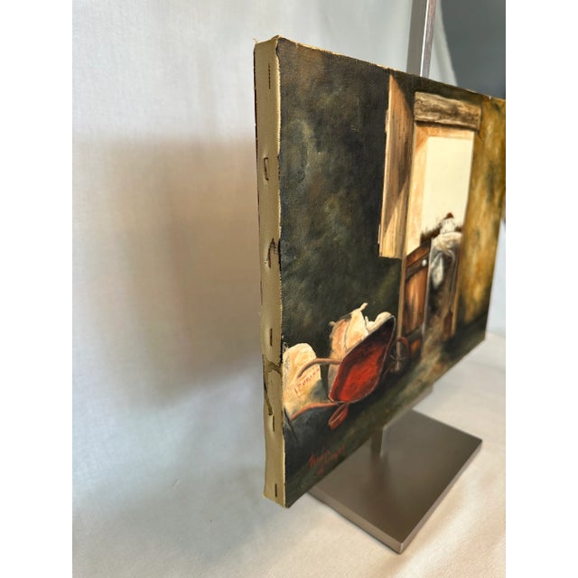 Americana Farmhouse Still Life Original Oil Painting on Canvas For Sale In Houston - Image 6 of 12