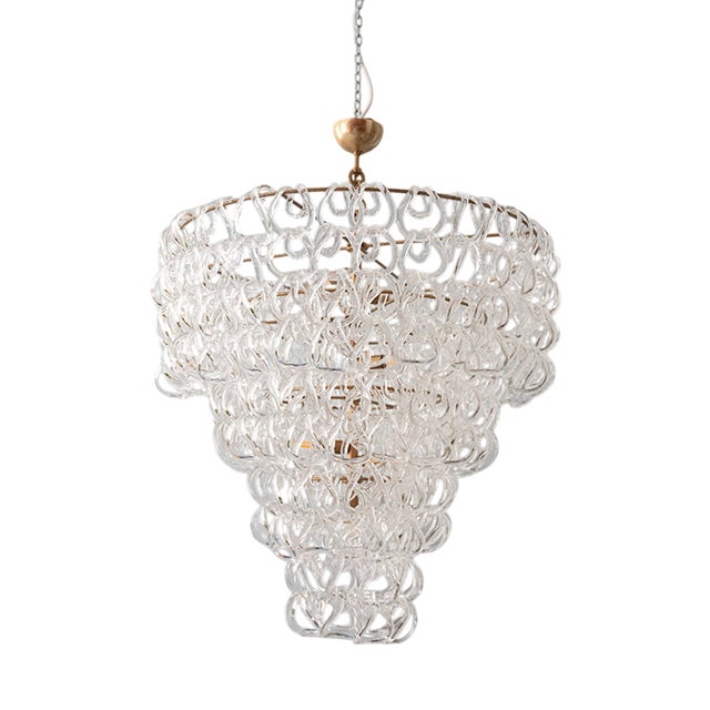 Murano Glass Chandelier by Mangiarotti for Vistosi For Sale