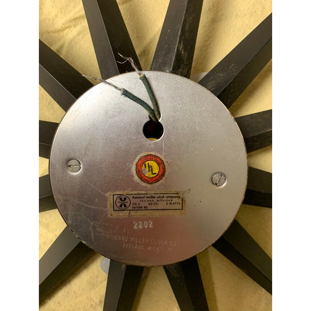 1950s Nelson Original Howard Miller Model 2202 Sunburst Clock