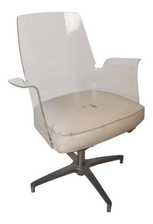 1970s Mid-Century Modern Lucite Swivel Chair