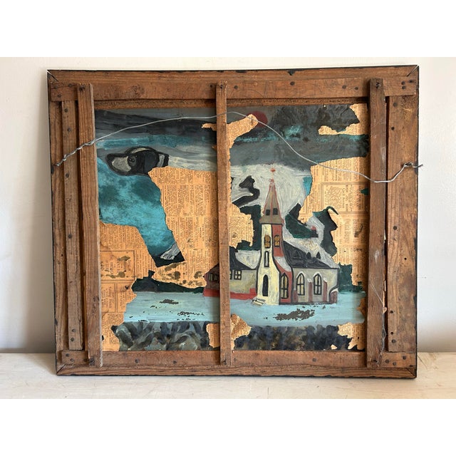 1940s 1940s Abstract Painting on Glass of Hunting Dog For Sale - Image 5 of 5