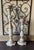 Early 21st Century Pair of Hand-Carved Wooden Floor Candlesticks, Whitewashed Finish (30” and 22” Tall) For Sale - Image 5 of 6