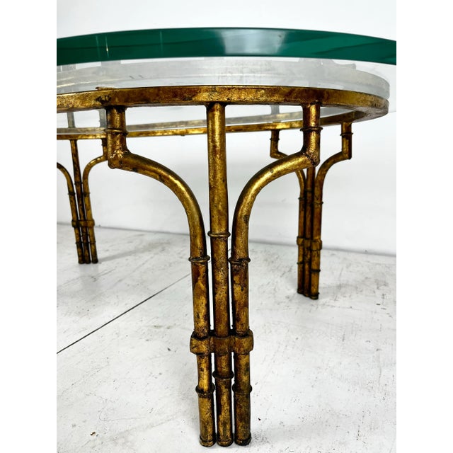 Vintage Gilt Gold Faux Bamboo Coffee Table For Sale In Tampa - Image 6 of 10