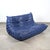 Vintage French Togo Sofa in Blue Leather by Michel Ducaroy for Ligne Roset, 1980s For Sale - Image 6 of 12