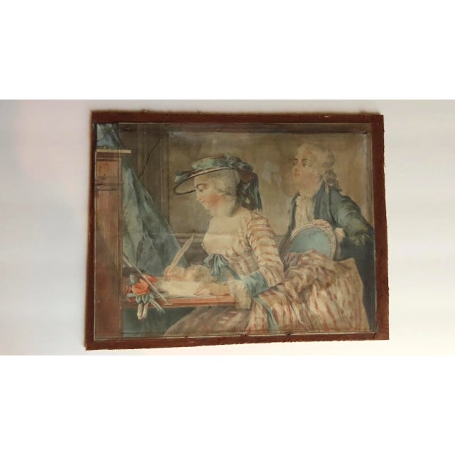 19th Century "Signing Wedding Certificate" French Watercolor Painting, Framed For Sale - Image 12 of 12