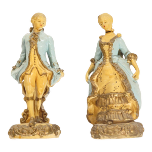 Pasargad DC Vintage Victorian Couple Figurines Porcelain Statues