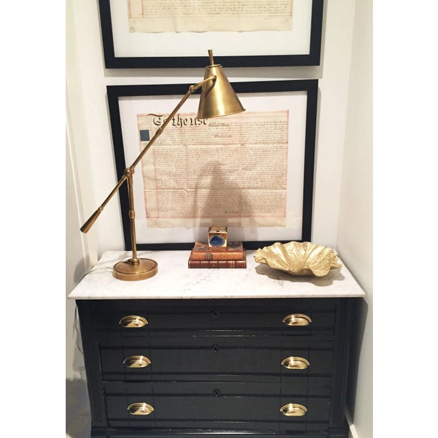 Victorian Antique Black Painted Commode With White Marble For Sale - Image 3 of 6