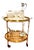 Brass Round Serving Trolley with Smoked Glass Shelves and Removable Tray, 1960s For Sale