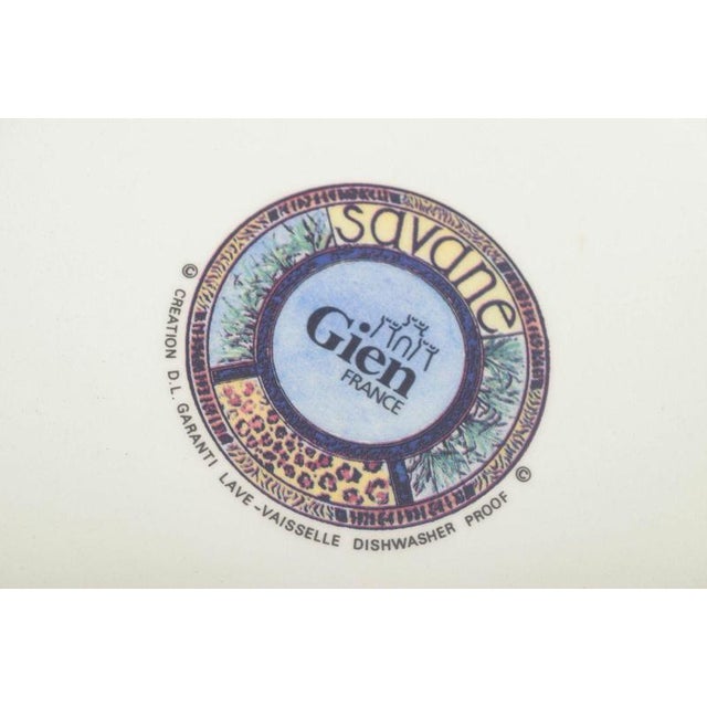 1980s Large Savane Dinner Plates in Faience from Gien, France, 1980s, Set of 6 For Sale - Image 5 of 6