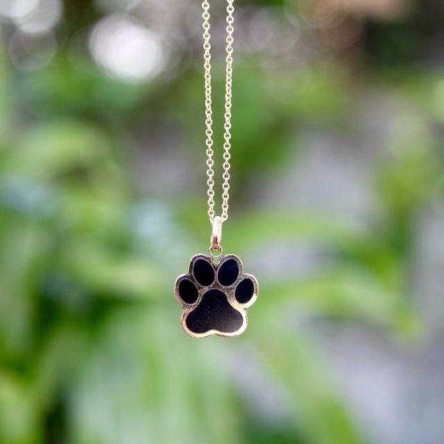 Metal Vintage 14k Gold Dog Paw Charm For Sale - Image 7 of 7