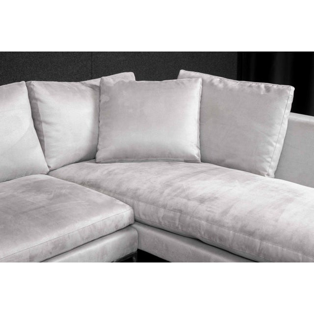 B&b Italia Gray Suede Upholstered Sectional Sofa For Sale - Image 11 of 14