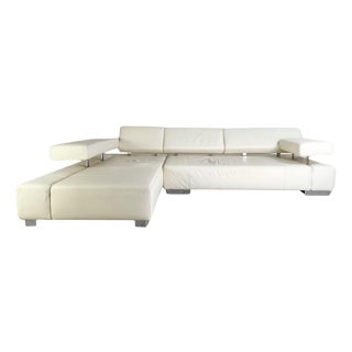 Corner Sofa in Leather from Brühl For Sale