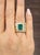 Modern 3.50 Ct Gia Certified Natural Zambian Emerald & Diamond Ring Size 6.5 For Sale - Image 3 of 10