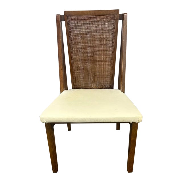 1970s Mid-Century Modern Danish Style Wood and Cane Chair by Drexel For Sale