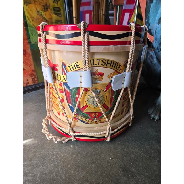 Vintage Diminuitve English Reprodcution Regiment Drum / Occasiional Table sold as found in good condition showin mimimal...