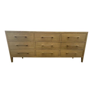 Rh French Contemporary 9-Drawer Dresser – Light Oak / Champagne For Sale