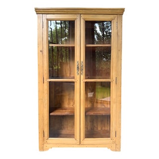 Vintage Display Cabinet in Pine and Glass, 1950 For Sale
