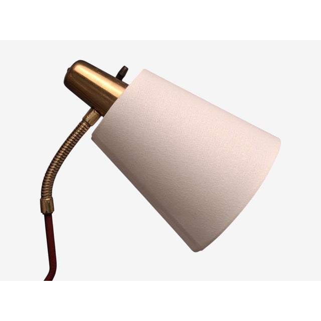 Eskilstuna Elektrofabrik, Floor Lamp, Red Lacquered Metal, Brass, Sweden, 1960s For Sale - Image 9 of 13