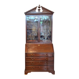 Late 18th Century English Mahogany Secretary Bookcase For Sale