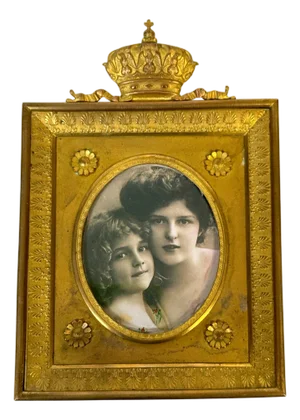 Fine French Ormolu Crown Frame with Tinted Photograph, circa 1890–1910