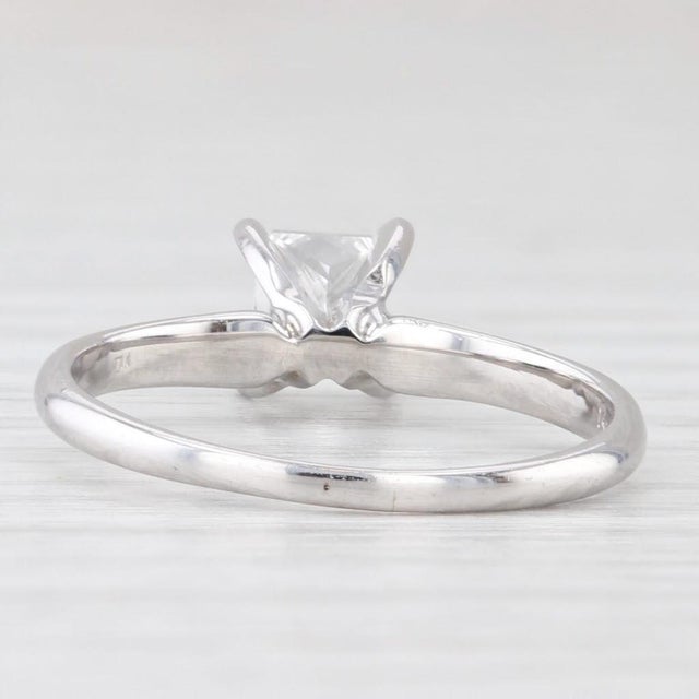 0.70ct Vs1 Princess Solitaire Engagement Ring 14k White Gold Size 6.5 Igi For Sale - Image 4 of 8