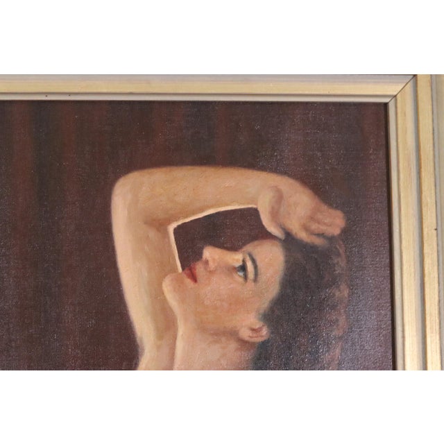 Widell, Sitting Woman, 1954, Oil on Canvas, Framed For Sale - Image 8 of 15