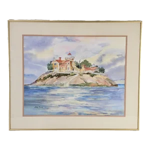 East Brother Lighthouse #250 by Dorothy Murphy Watercolor Painting