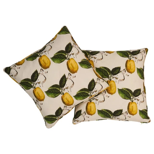 Contemporary Schumacher x Johnson Hartig Le Citron 20" Pillow in Natural For Sale - Image 3 of 6