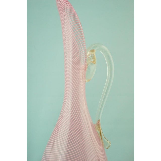 Murano Zanfirico Glass Jug Vase attributed to Poli For Sale - Image 9 of 18