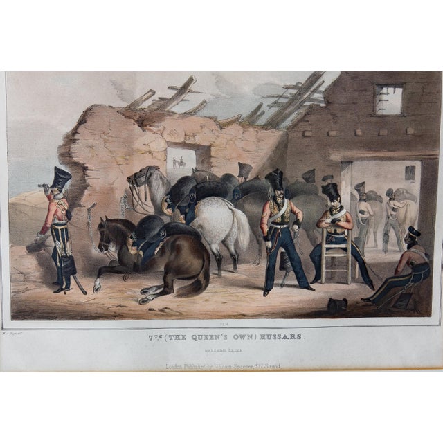 19th century British lithograph of Hussar soldiers. William Spooner publisher.