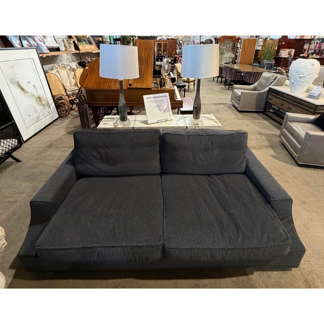 Massimo Scolari Sota by Massimo Scolari for Giorgetti Black & Smoke Gray Wool Sofa For Sale - Image 4 of 9