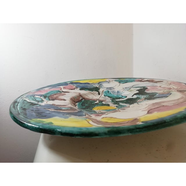 Vintage Display Plate by Eliseo Salino for Albisola San Giorgio, Italy, 1970s For Sale - Image 9 of 12
