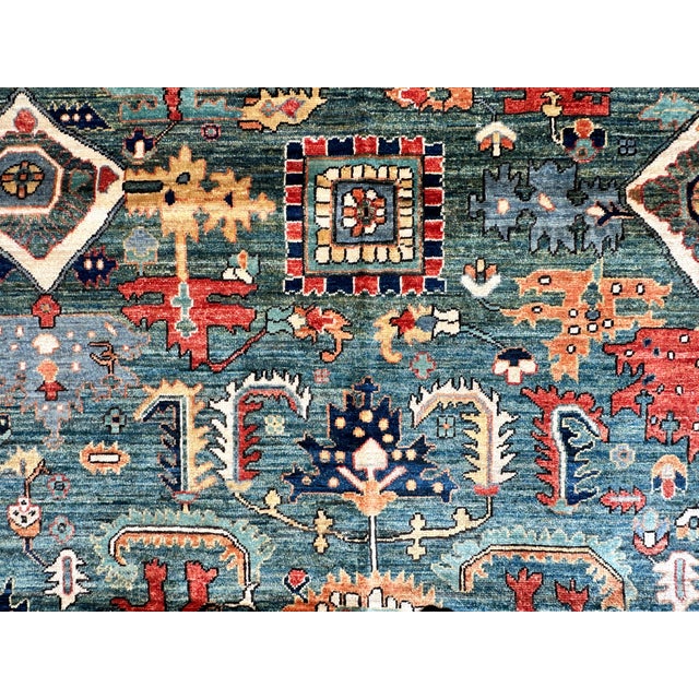 Hand-Knotted Afghan Kazak Chobi Wool Area Rug - 8'8" X 11'10" For Sale - Image 10 of 18
