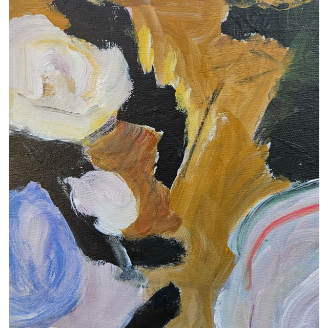 Abstract "Circles of Life" Abstract Painting by Laurie MacMillan, Framed For Sale - Image 3 of 6