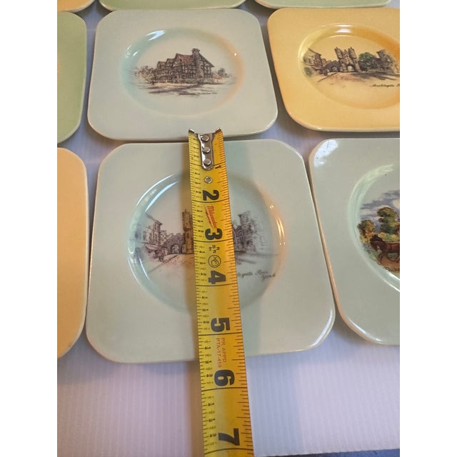 Vintage 1950s "Empire Shelton Ivory Plate"Manufacturer in England Set of Nine(9) Square 5.5" Plates For Sale - Image 4 of 9
