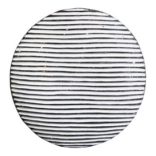 Vintage Zulu Tribal Round Black & White Shield Wall Object For Sale